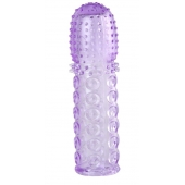Насадка гелевая фиолетовая с точками, шипами и наплывами - 13,5 см. - Toyfa Basic - в Петропавловске-Камчатском купить с доставкой
