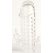 Гелевая прозрачная насадка с 2 отростками - 13 см. - Toyfa Basic - в Петропавловске-Камчатском купить с доставкой