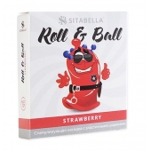 Стимулирующий презерватив-насадка Roll   Ball Strawberry - Sitabella - купить с доставкой в Петропавловске-Камчатском