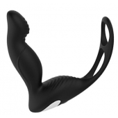 Черный вибромассажер простаты P-PLEASER W ERECTION ENHANCE - Dream Toys - в Петропавловске-Камчатском купить с доставкой