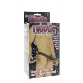 Мужской фаллопротез с вибрацией ROBOTIC MALE STRAP-ON BLACK - 17 см. - Seven Creations - купить с доставкой в Петропавловске-Камчатском