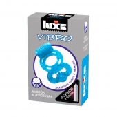 Голубое эрекционное виброкольцо Luxe VIBRO  Дьявол в доспехах  + презерватив - Luxe - в Петропавловске-Камчатском купить с доставкой