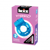Голубое эрекционное виброкольцо Luxe VIBRO  Кошмар русалки  + презерватив - Luxe - в Петропавловске-Камчатском купить с доставкой