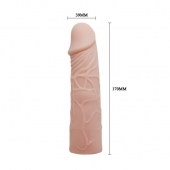 Закрытая телесная насадка-фаллос - 17 см. - Sex Expert - в Петропавловске-Камчатском купить с доставкой