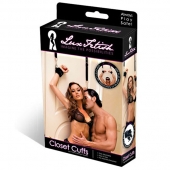 Черные фиксаторы с креплением к двери - Lux Fetish - купить с доставкой в Петропавловске-Камчатском