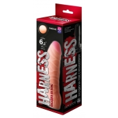 Телесная изогнутая насадка на Harness с коннектором BLACK LINE - 17 см. - LOVETOY (А-Полимер) - купить с доставкой в Петропавловске-Камчатском