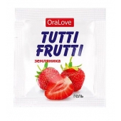 Пробник гель-смазки Tutti-frutti с земляничным вкусом - 4 гр. - Биоритм - купить с доставкой в Петропавловске-Камчатском