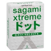 Презервативы Sagami Xtreme SUPER DOTS с точками - 3 шт. - Sagami - купить с доставкой в Петропавловске-Камчатском