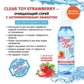 Очищающий спрей для игрушек CLEAR TOY Strawberry - 100 мл. - Биоритм - купить с доставкой в Петропавловске-Камчатском