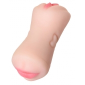 Телесный двусторонний мастурбатор Pretty Mouth - ротик и вагина - ToyFa - в Петропавловске-Камчатском купить с доставкой