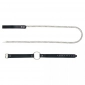 Черный поводок и чокер с кольцом Rada - Rebelts - купить с доставкой в Петропавловске-Камчатском