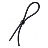 Черное лассо на пенис с одной бусиной - A-toys - в Петропавловске-Камчатском купить с доставкой