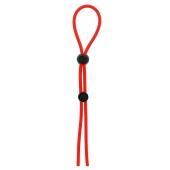 Красное лассо на пенис с двумя бусинами STRETCHY LASSO CAGE - Dream Toys - в Петропавловске-Камчатском купить с доставкой