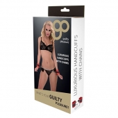 Красно-чёрные наручники на металлической цепочке - Blush Novelties - купить с доставкой в Петропавловске-Камчатском