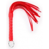 Красная плеть с рукоятью в оплетке - 28 см. - Notabu - купить с доставкой в Петропавловске-Камчатском
