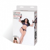 Чёрные манжеты для фиксации на кровати Bondage Bed Strap - Lux Fetish - купить с доставкой в Петропавловске-Камчатском