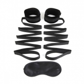 Чёрные манжеты для фиксации на кровати Bondage Bed Strap - Lux Fetish - купить с доставкой в Петропавловске-Камчатском