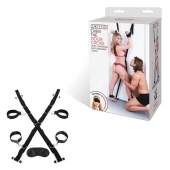 Чёрный набор для фиксации у двери - Lux Fetish - купить с доставкой в Петропавловске-Камчатском