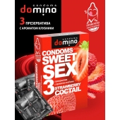 Презервативы для орального секса DOMINO Sweet Sex с ароматом клубничного коктейля  - 3 шт. - Domino - купить с доставкой в Петропавловске-Камчатском