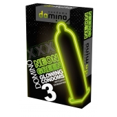Презервативы DOMINO Neon Green со светящимся в темноте кончиком - 3 шт. - Domino - купить с доставкой в Петропавловске-Камчатском