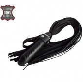 Черная плеть  Ковбой  с ручкой-фаллосом - 55 см. - Sitabella - купить с доставкой в Петропавловске-Камчатском