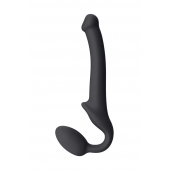 Черный безремневой страпон Silicone Bendable Strap-On S - Strap-on-me - купить с доставкой в Петропавловске-Камчатском