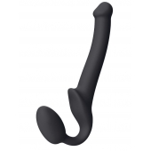 Черный безремневой страпон Silicone Bendable Strap-On S - Strap-on-me - купить с доставкой в Петропавловске-Камчатском