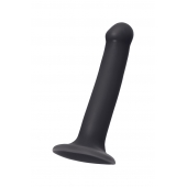 Черный фаллос на присоске Silicone Bendable Dildo M - 18 см. - Strap-on-me - купить с доставкой в Петропавловске-Камчатском