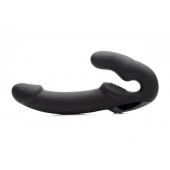 Черный безремневой страпон Urge Silicone Strap On с пультом ДУ - 24 см. - XR Brands - купить с доставкой в Петропавловске-Камчатском