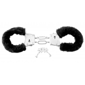 Меховые чёрные наручники Beginner s Furry Cuffs - Pipedream - купить с доставкой в Петропавловске-Камчатском