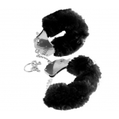 Металлические наручники Furry Love Cuffs с черным мехом - Pipedream - купить с доставкой в Петропавловске-Камчатском