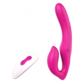 Ярко-розовый безремневой страпон REMOTE DOUBLE DIPPER - 22 см. - Dream Toys - купить с доставкой в Петропавловске-Камчатском