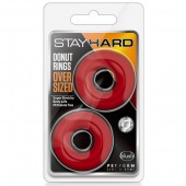 Набор из 2 красных эрекционных колец DONUT RINGS OVERSIZED - Blush Novelties - в Петропавловске-Камчатском купить с доставкой