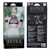 Черные мягкие наручники Entice French Cuffs с цепью - California Exotic Novelties - купить с доставкой в Петропавловске-Камчатском