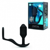 Черное эрекционное кольцо с анальным плагом Snug   Tug - b-Vibe - в Петропавловске-Камчатском купить с доставкой