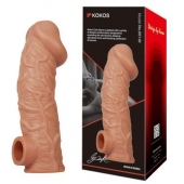 Телесная насадка на фаллос с отверстием для мошонки EXTREME SLEEVE - 17,6 см. - KOKOS - в Петропавловске-Камчатском купить с доставкой