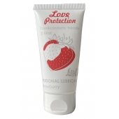 Лубрикант на водной основе с ароматом малины Love Protection Strawberry - 50 мл. - Lola Games - купить с доставкой в Петропавловске-Камчатском