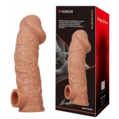 Телесная насадка на фаллос с фиксацией мошонки EXTREME SLEEVE - 15,6 см. - KOKOS - в Петропавловске-Камчатском купить с доставкой