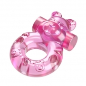 Розовое эрекционное виброкольцо на пенис Pink Bear - Baile - в Петропавловске-Камчатском купить с доставкой