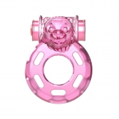 Розовое эрекционное кольцо с вибрацией Pink Bear - Baile - в Петропавловске-Камчатском купить с доставкой