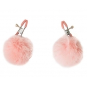 Зажимы на соски Angelic с розовыми меховыми шариками - Lola Games - купить с доставкой в Петропавловске-Камчатском