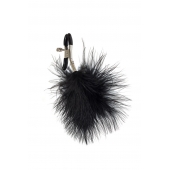 Зажимы на соски с черным пухом Euphoric - Lola Games - купить с доставкой в Петропавловске-Камчатском