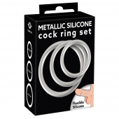 Набор из 3 эрекционных колец под металл Metallic Silicone Cock Ring Set - Orion - в Петропавловске-Камчатском купить с доставкой