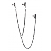 Черные зажимы на соски и клитор на цепочке DELUXE NIPPLE   CLIT CLAMPS - Dream Toys - купить с доставкой в Петропавловске-Камчатском