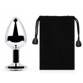 Серебристая анальная пробка с прозрачным стразом - 7,2 см. - Anal Jewelry Plug - купить с доставкой в Петропавловске-Камчатском