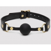 Черный кляп-шар Bound to You Faux Leather Ball Gag - Fifty Shades of Grey - купить с доставкой в Петропавловске-Камчатском