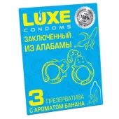 Презервативы  Заключенный из Алабамы  с ароматом банана - 3 шт. - Luxe - купить с доставкой в Петропавловске-Камчатском