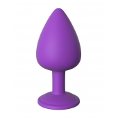 Фиолетовая анальная пробка со стразом Her Little Gem Large Plug - 9,5 см. - Pipedream - купить с доставкой в Петропавловске-Камчатском