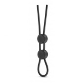 Черное двойное эрекционное лассо Silicone Double Loop Cock Ring - Blush Novelties - в Петропавловске-Камчатском купить с доставкой