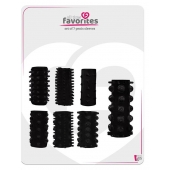 Набор из 7 черных насадок PENIS SLEEVES SET - Dream Toys - в Петропавловске-Камчатском купить с доставкой